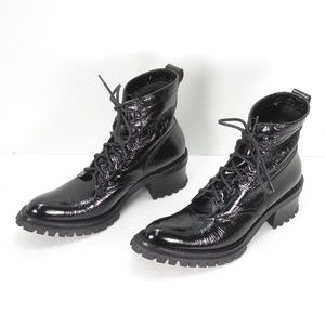 FROM MADE IN ITALY BLACK PATENT LEATHER BOOTIES 37